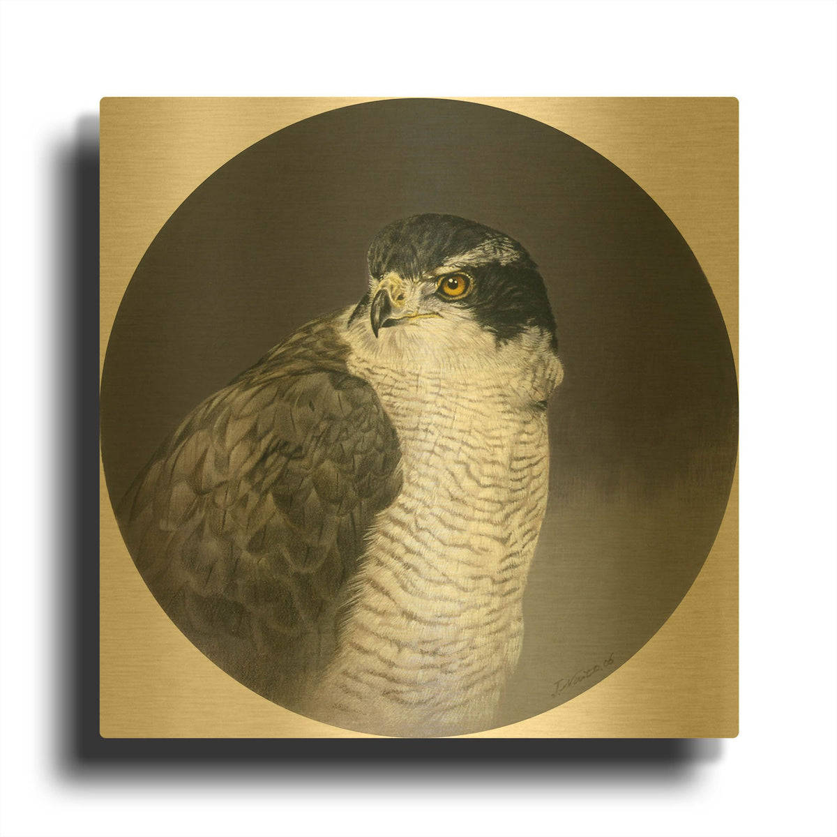 'Poised' By Joh Naito Gold Metal Wall Art