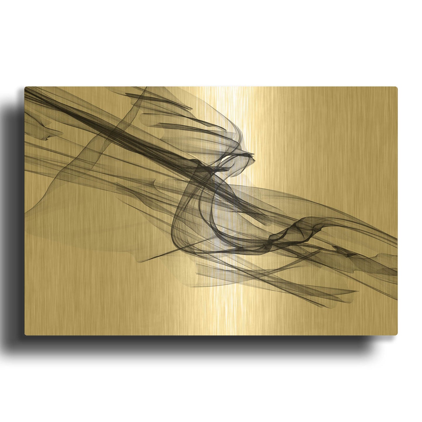 'Abstract Black and White 19-48' By Irena Orlov Gold Metal Wall Art
