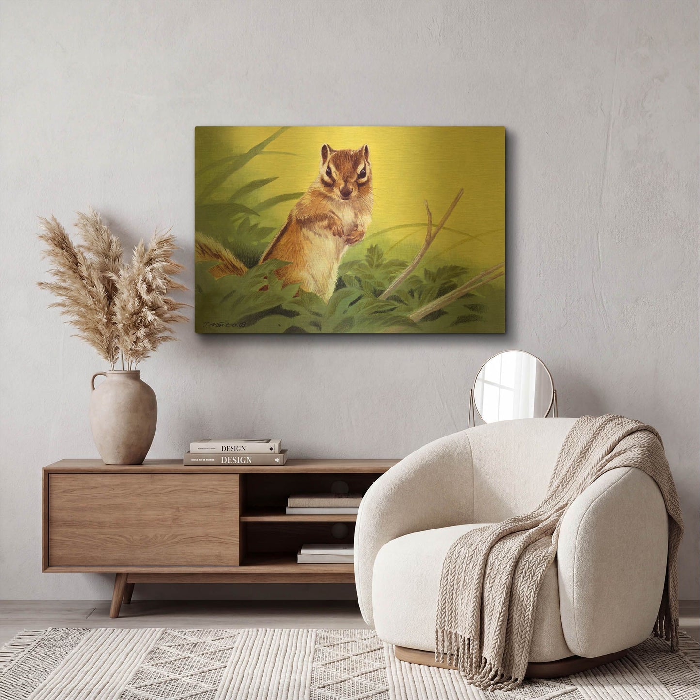 'Pondering' By Joh Naito Gold Metal Wall Art
