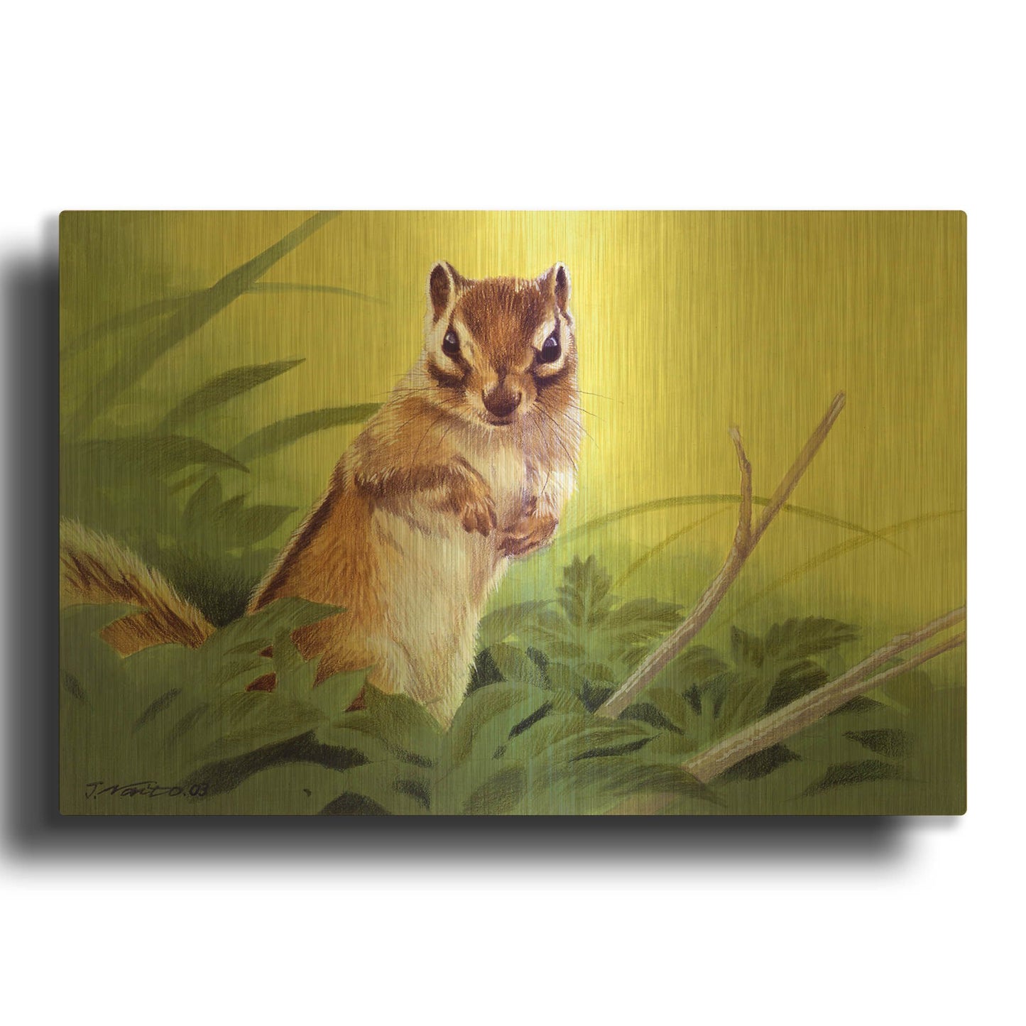 'Pondering' By Joh Naito Gold Metal Wall Art