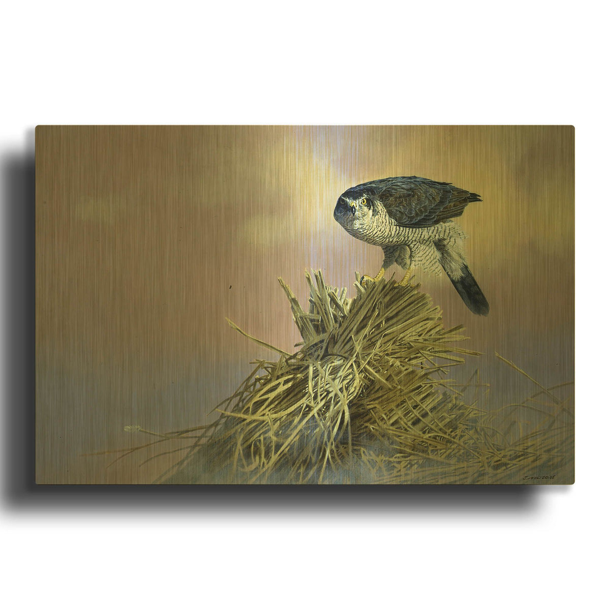 'On Guard' By Joh Naito Gold Metal Wall Art