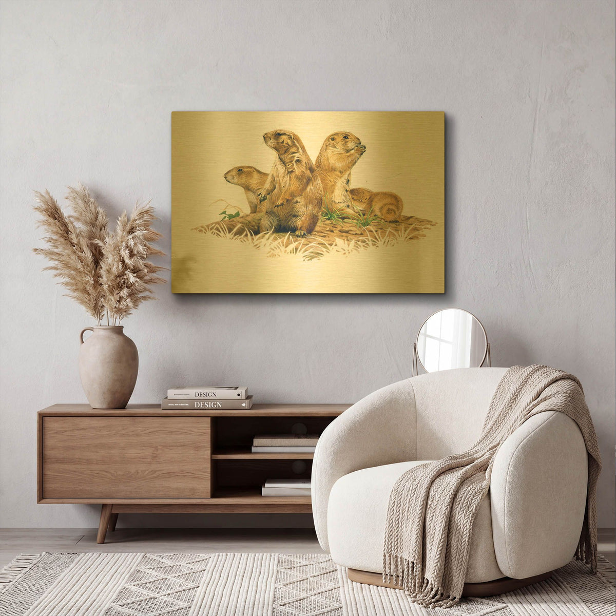 'Group Outing' By Joh Naito Gold Metal Wall Art