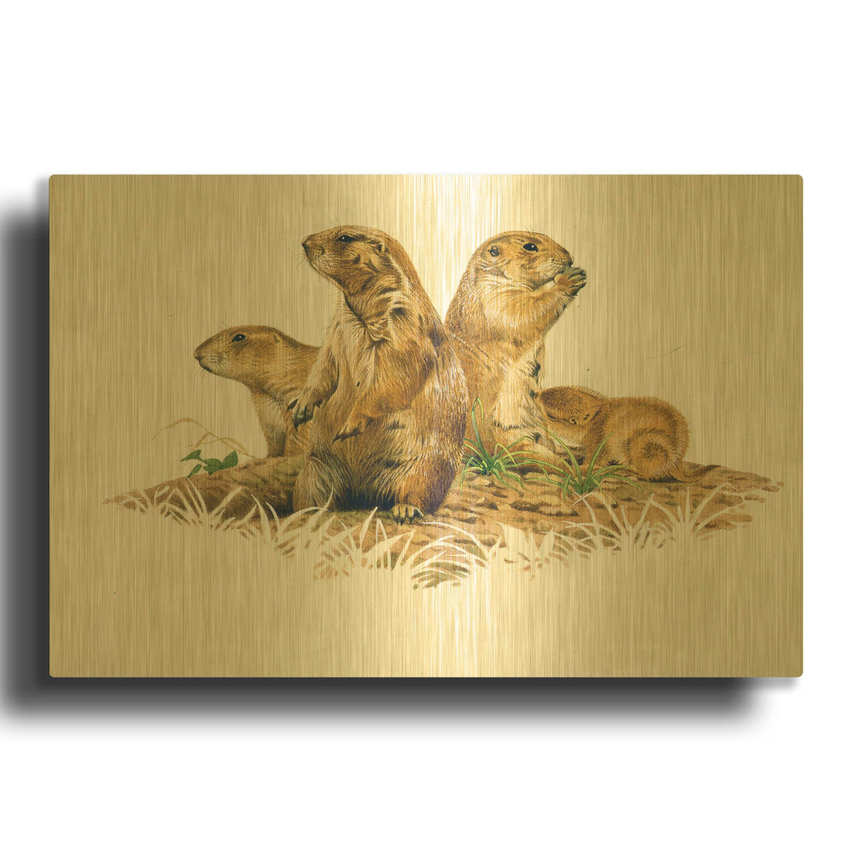 'Group Outing' By Joh Naito Gold Metal Wall Art