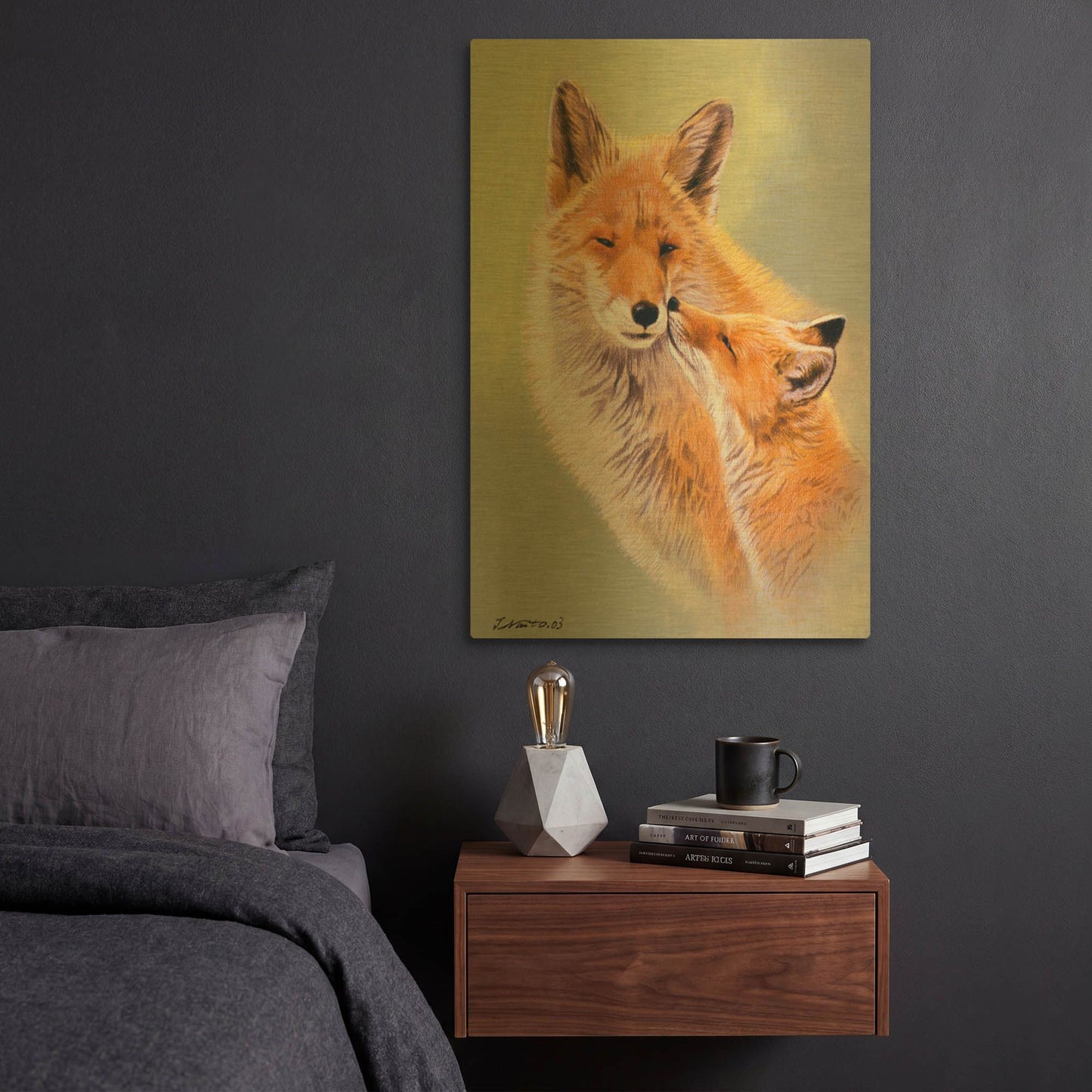 'Mother' By Joh Naito Gold Metal Wall Art