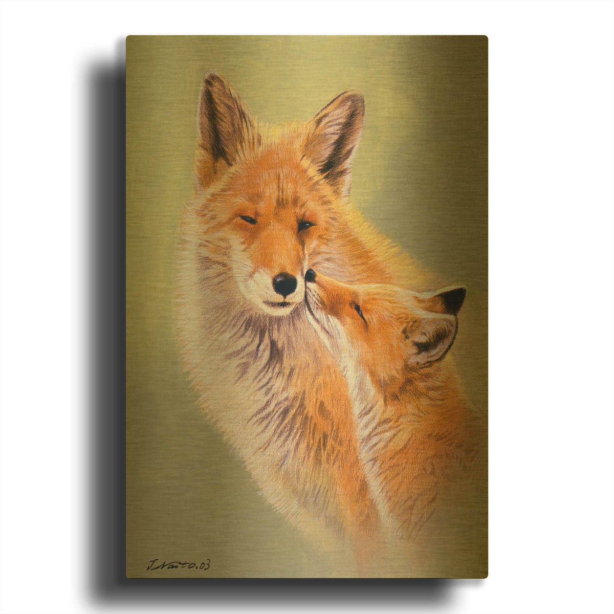 'Mother' By Joh Naito Gold Metal Wall Art