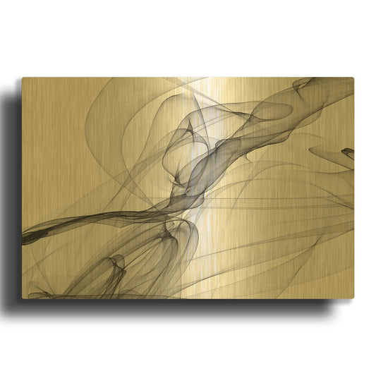 'Abstract Black and White 18-21' By Irena Orlov Gold Metal Wall Art