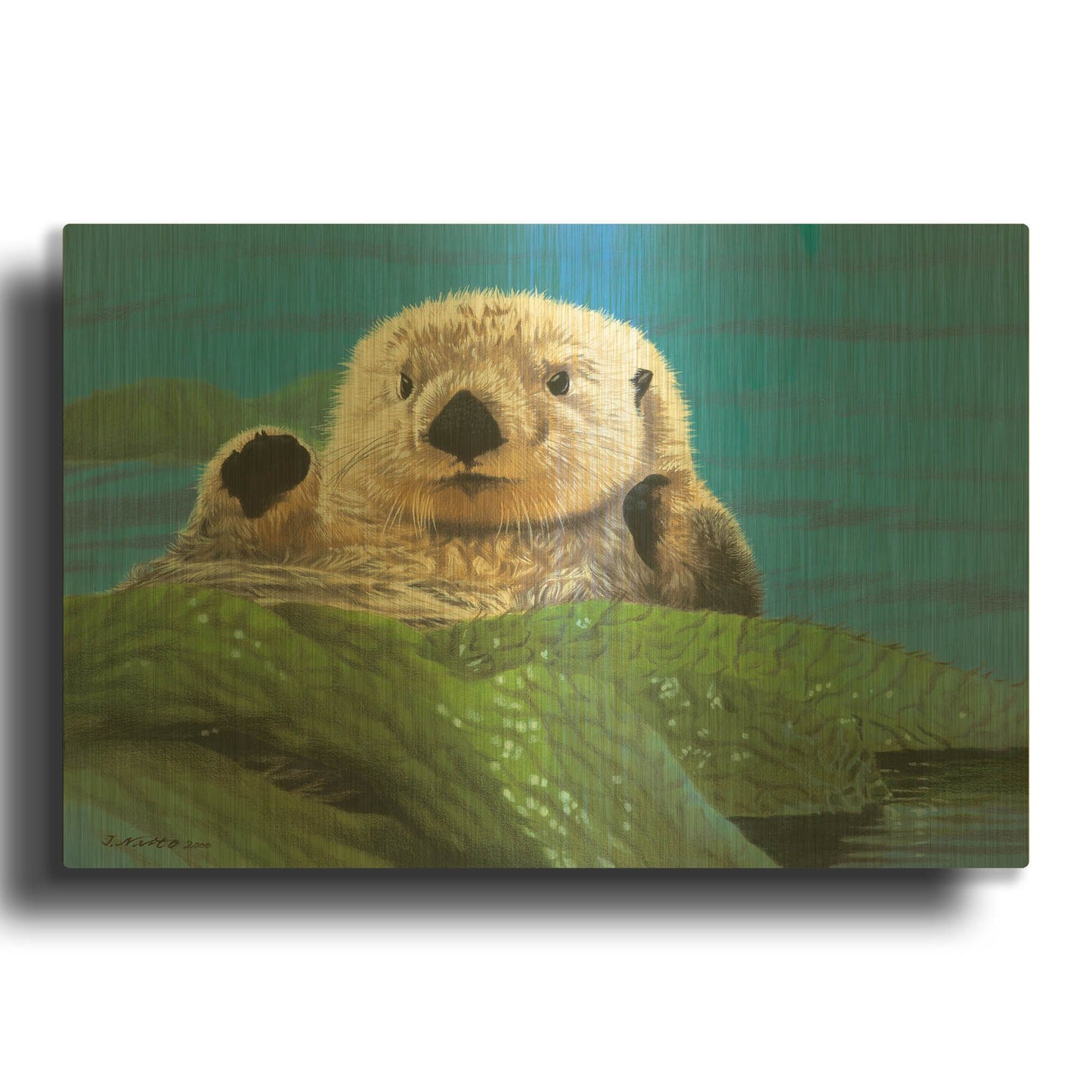 'Afternoon Swim' By Joh Naito Gold Metal Wall Art