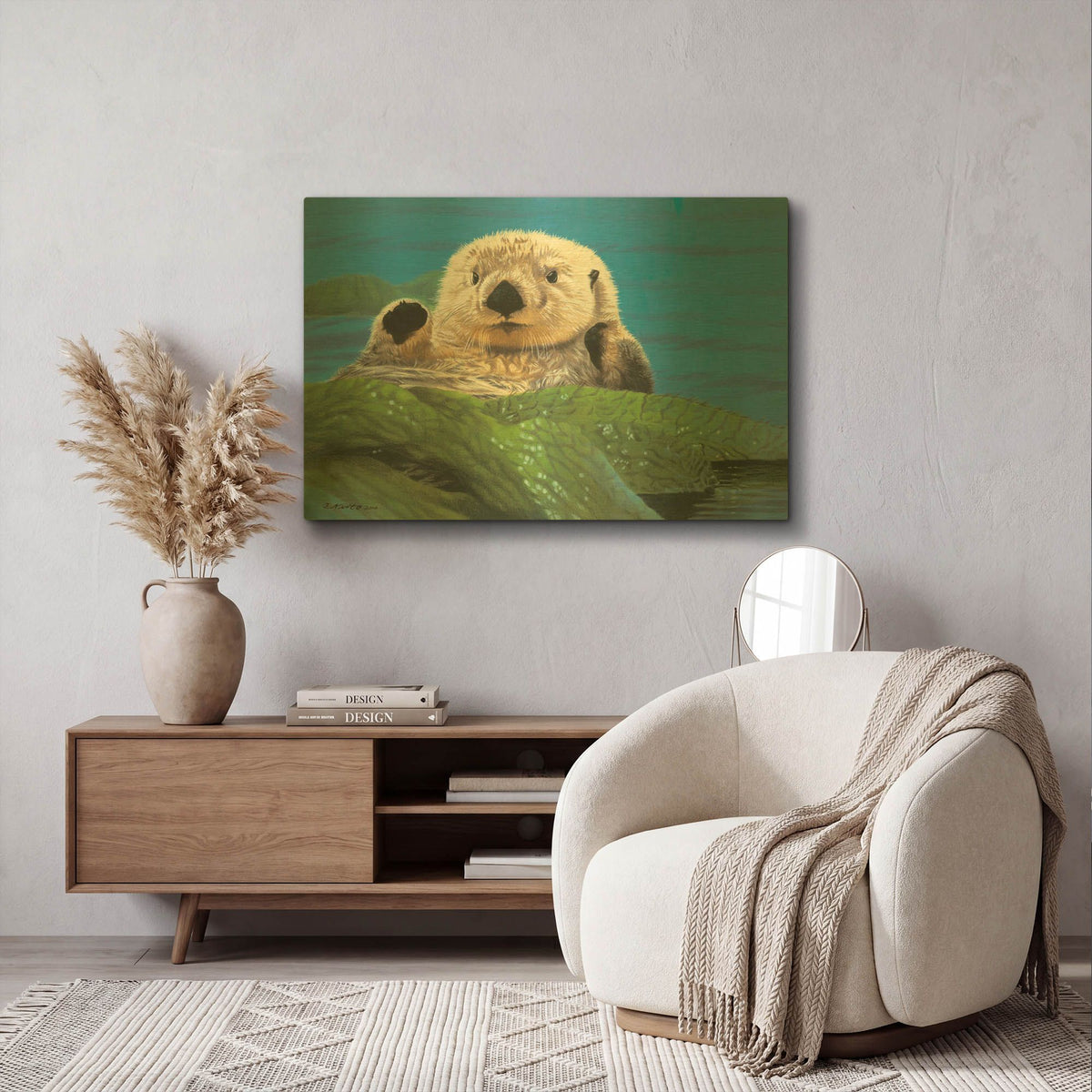 'Afternoon Swim' By Joh Naito Gold Metal Wall Art