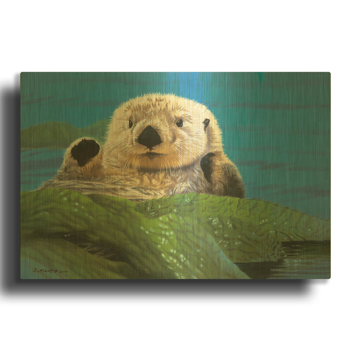 'Afternoon Swim' By Joh Naito Gold Metal Wall Art