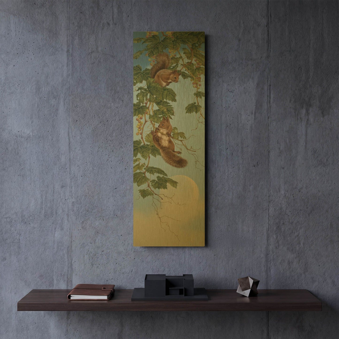 'Climbing' By Joh Naito Gold Metal Wall Art