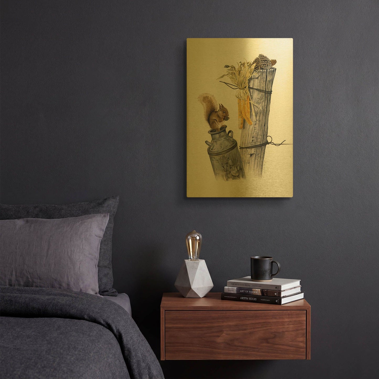 'Feeding Time' By Joh Naito Gold Metal Wall Art