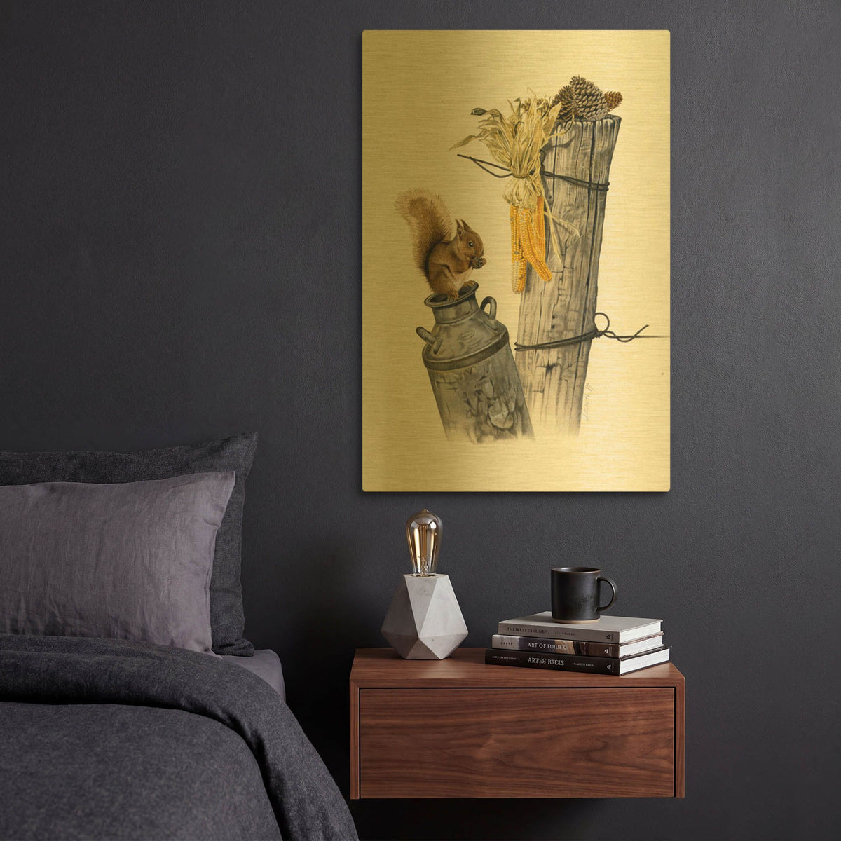 'Feeding Time' By Joh Naito Gold Metal Wall Art
