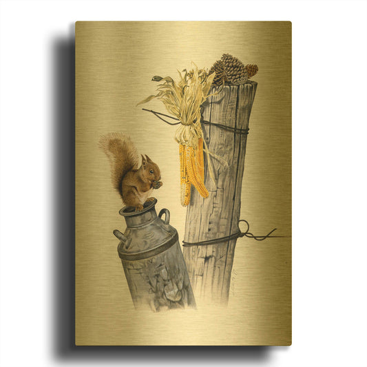 'Feeding Time' By Joh Naito Gold Metal Wall Art