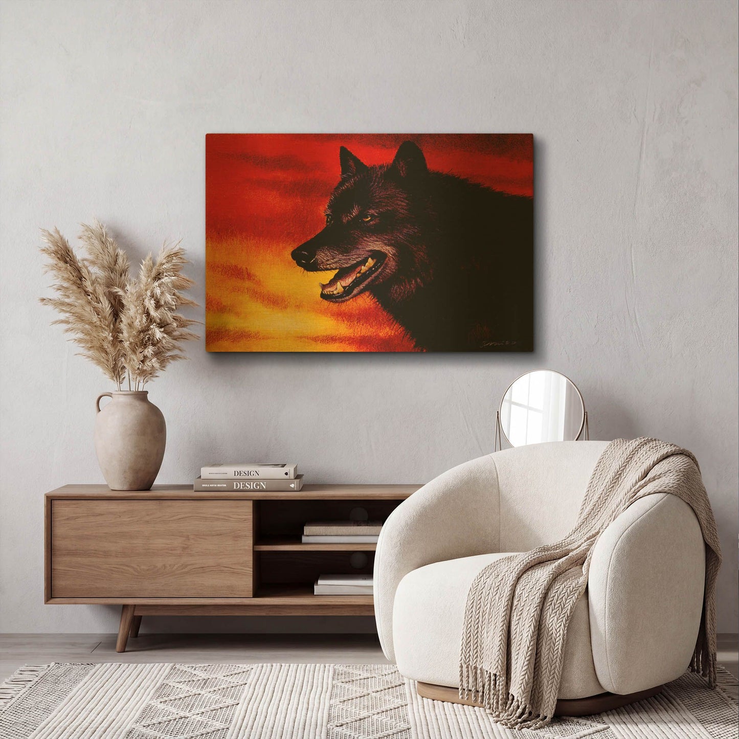 'Red Skies' By Joh Naito Gold Metal Wall Art