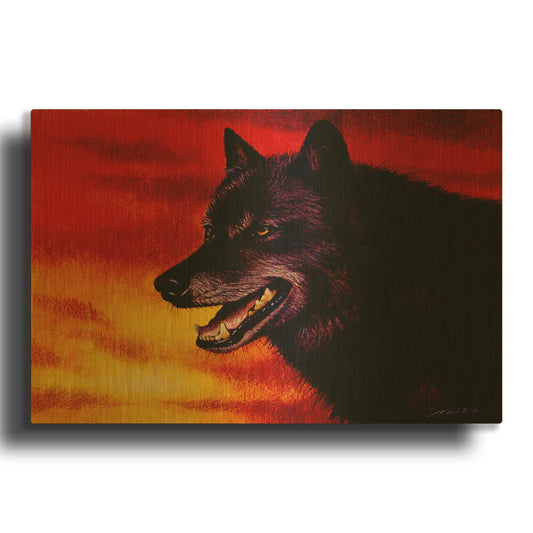 'Red Skies' By Joh Naito Gold Metal Wall Art