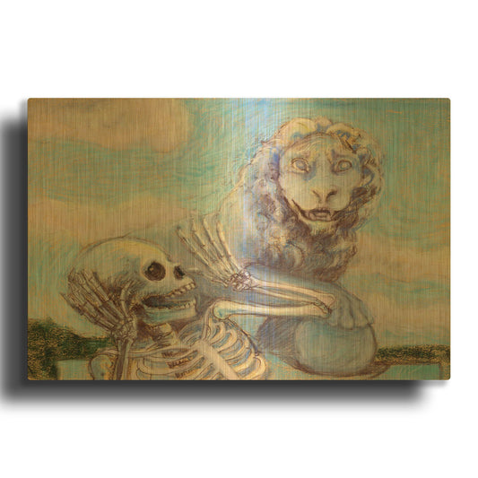 'Ahh! Scary!' By Marie Marfia Fine Art Gold Metal Wall Art