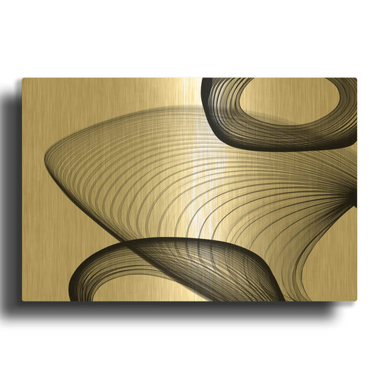 'Abstract Black and White 21-59' By Irena Orlov Gold Metal Wall Art