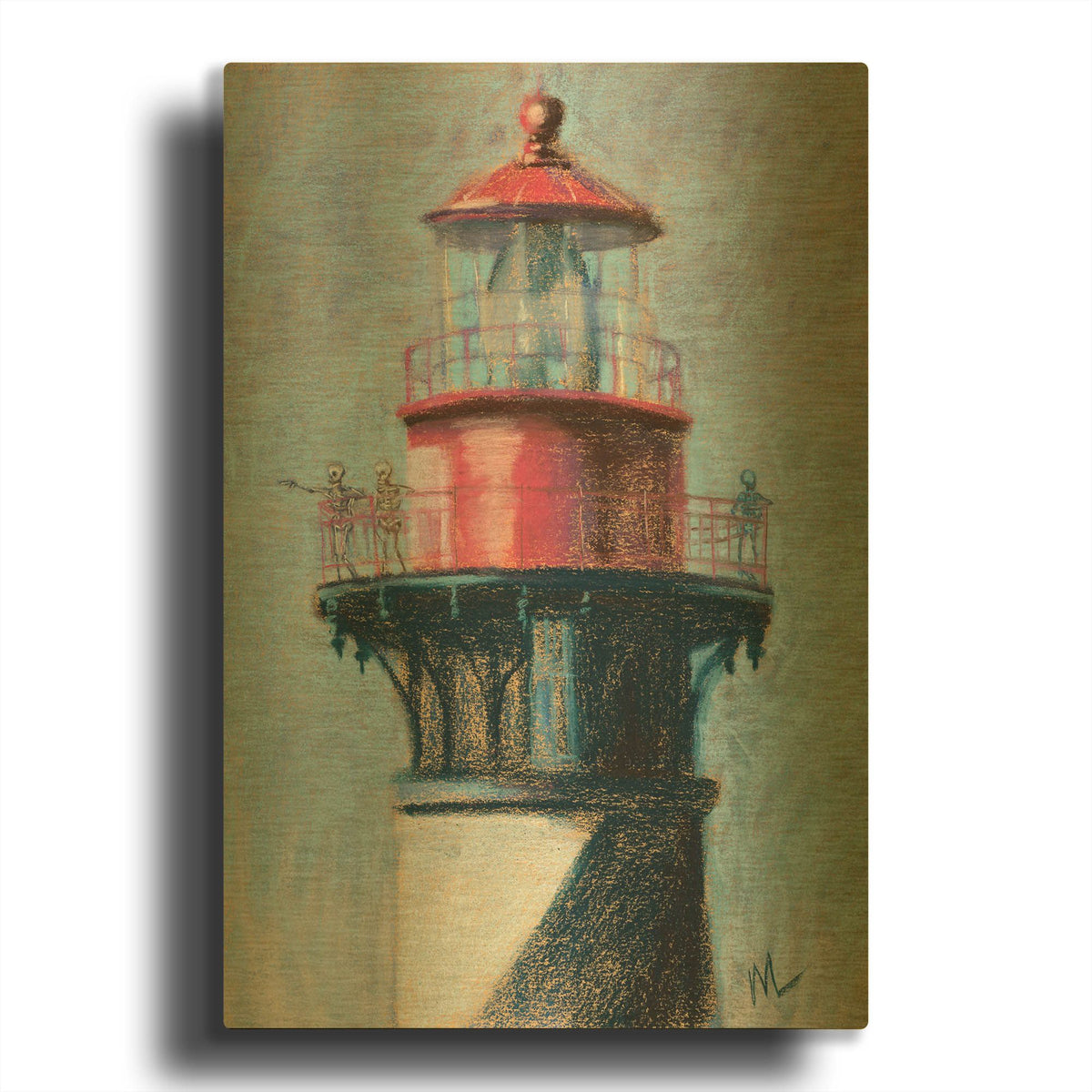 'I can see my crypt from here' By Marie Marfia Fine Art Gold Metal Wall Art
