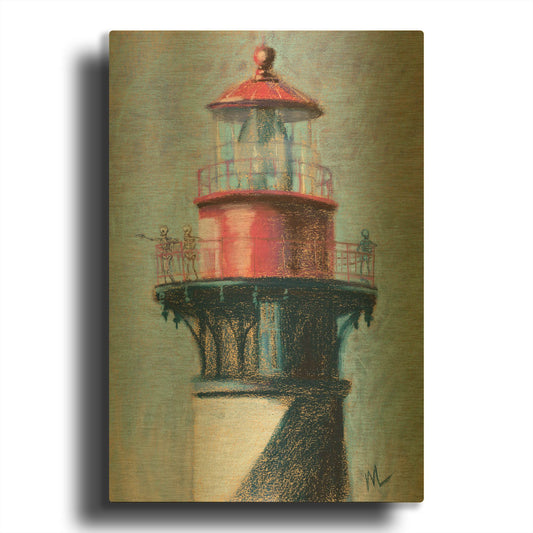 'I can see my crypt from here' By Marie Marfia Fine Art Gold Metal Wall Art