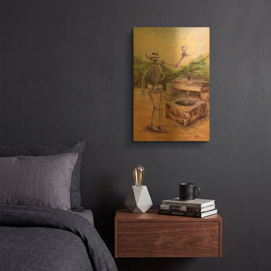 'I think It' By Marie Marfia Fine Art Gold Metal Wall Art