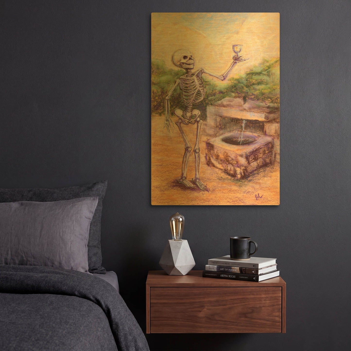 'I think It' By Marie Marfia Fine Art Gold Metal Wall Art