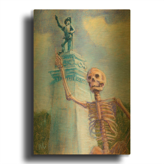 'Me and Juan go way way back' By Marie Marfia Fine Art Gold Metal Wall Art