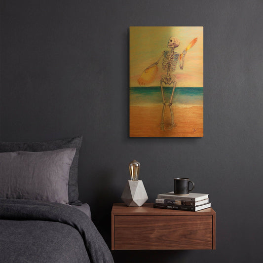 'Skelly Dancer No. 10' By Marie Marfia Fine Art Gold Metal Wall Art