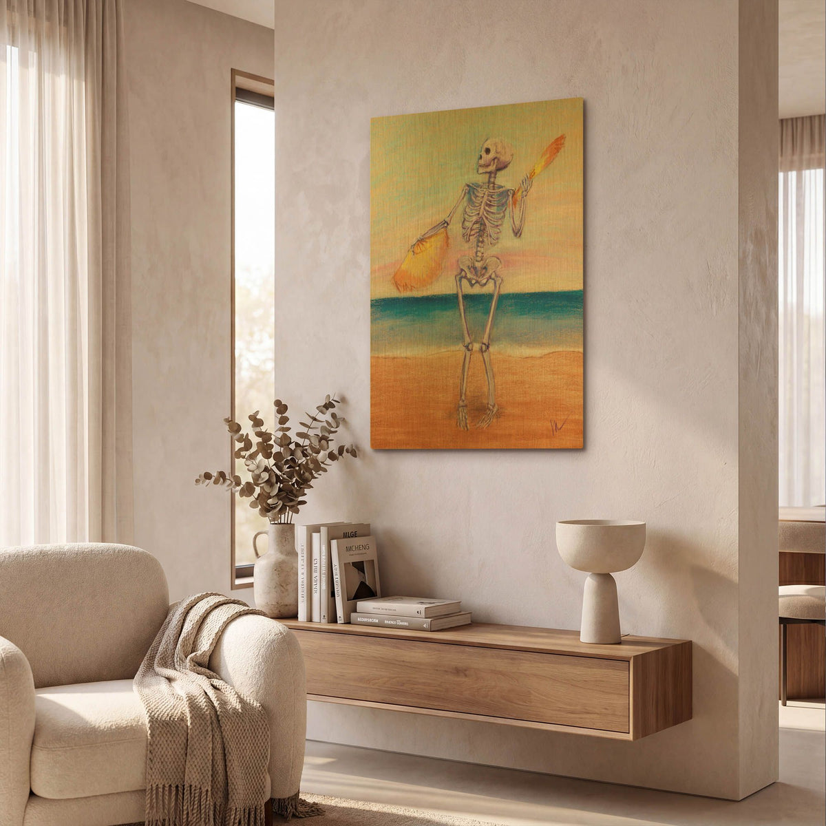 'Skelly Dancer No. 10' By Marie Marfia Fine Art Gold Metal Wall Art