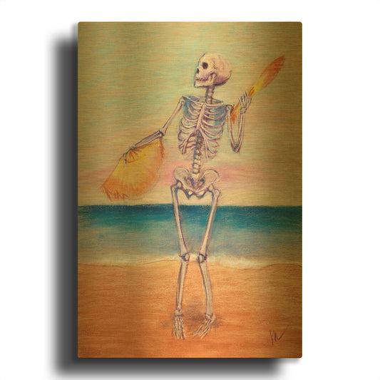 'Skelly Dancer No. 10' By Marie Marfia Fine Art Gold Metal Wall Art