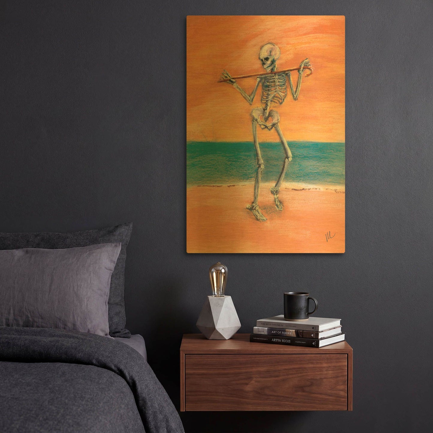 'Skelly Dancer No. 11' By Marie Marfia Fine Art Gold Metal Wall Art
