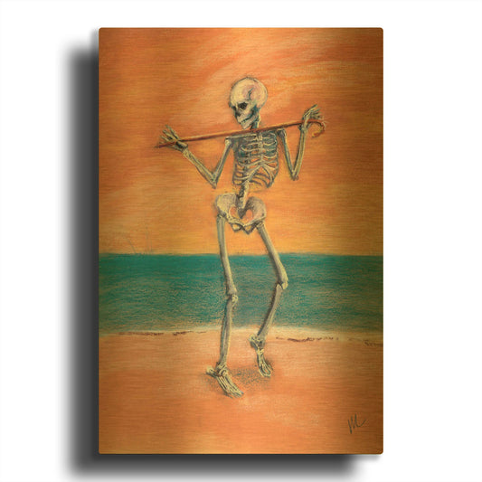 'Skelly Dancer No. 11' By Marie Marfia Fine Art Gold Metal Wall Art