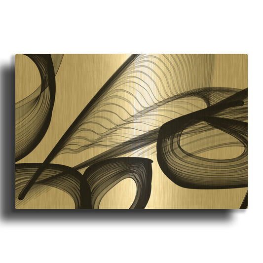 'Abstract Black and White 22-21' By Irena Orlov Gold Metal Wall Art