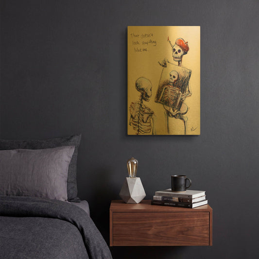 'That doesn' By Marie Marfia Fine Art Gold Metal Wall Art