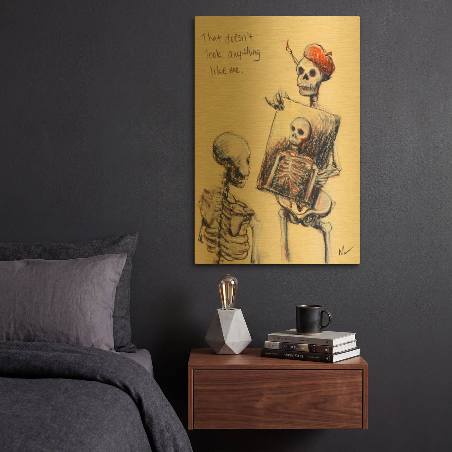 'That doesn' By Marie Marfia Fine Art Gold Metal Wall Art