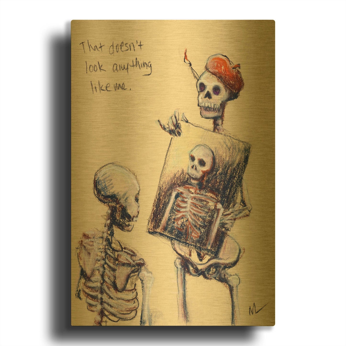 'That doesn' By Marie Marfia Fine Art Gold Metal Wall Art