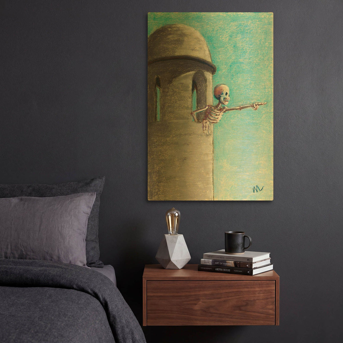 'You kids get off my lawn' By Marie Marfia Fine Art Gold Metal Wall Art