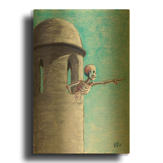 'You kids get off my lawn' By Marie Marfia Fine Art Gold Metal Wall Art