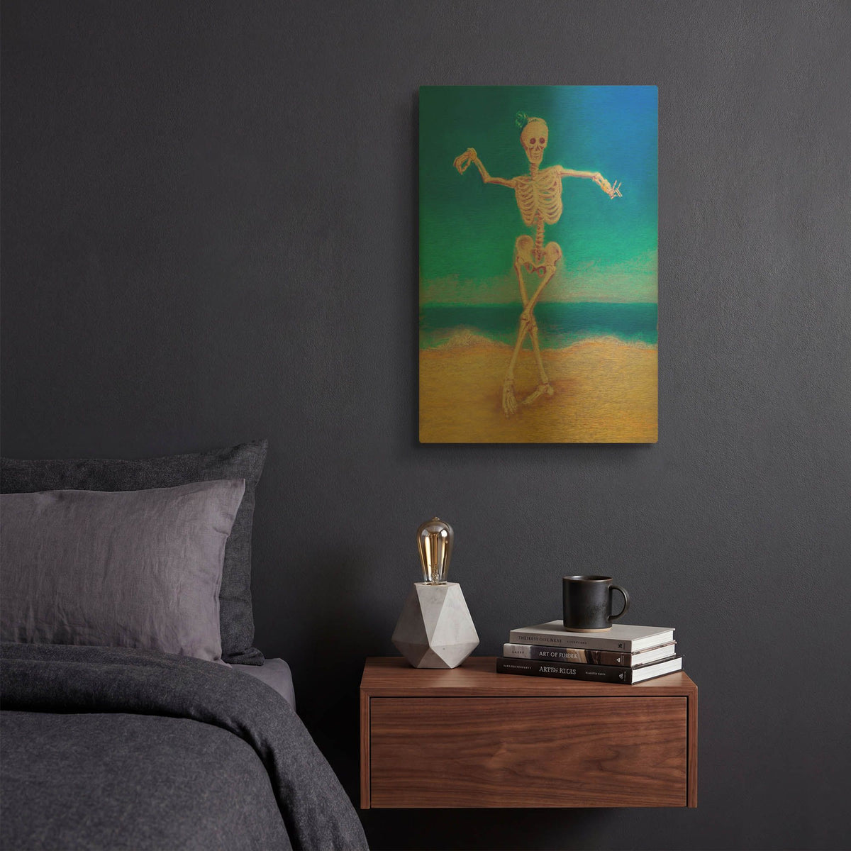 'Skelly Dancer I' By Marie Marfia Fine Art Gold Metal Wall Art