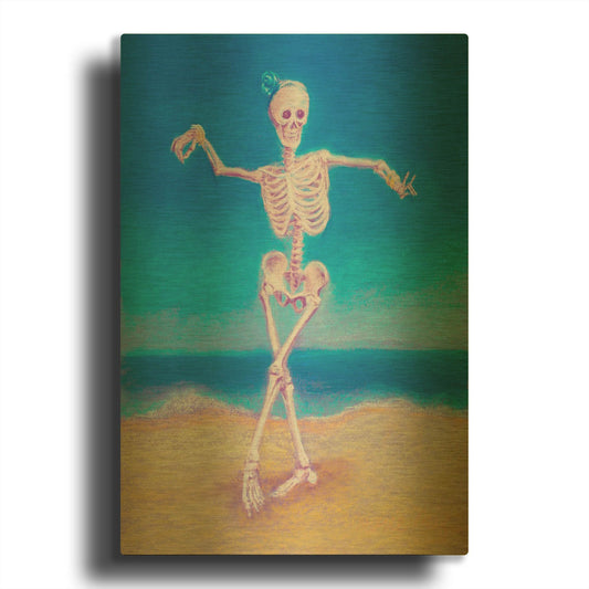 'Skelly Dancer I' By Marie Marfia Fine Art Gold Metal Wall Art