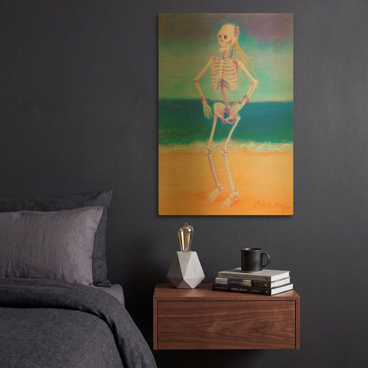 'Skelly Dancer II' By Marie Marfia Fine Art Gold Metal Wall Art