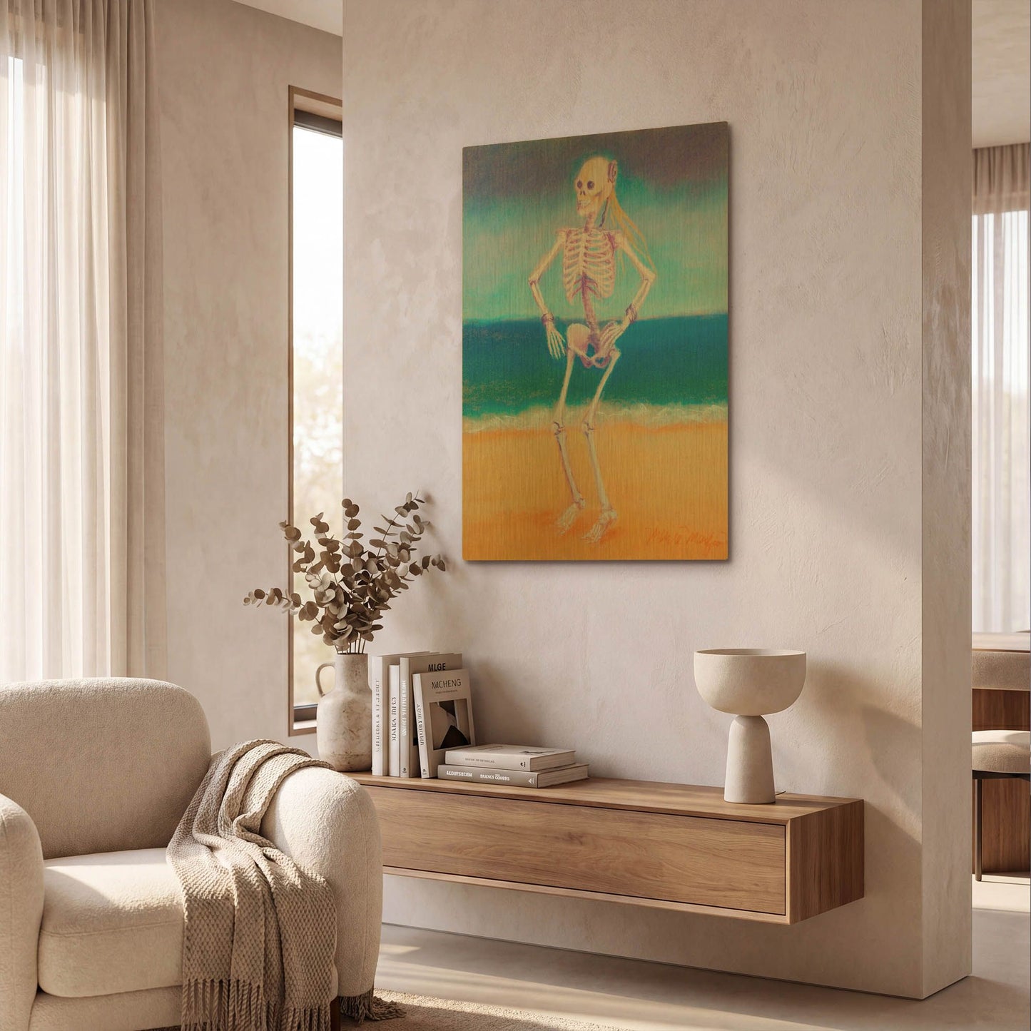 'Skelly Dancer II' By Marie Marfia Fine Art Gold Metal Wall Art