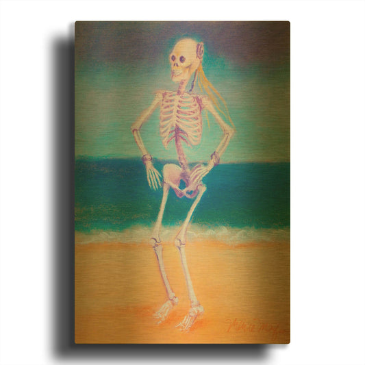 'Skelly Dancer II' By Marie Marfia Fine Art Gold Metal Wall Art
