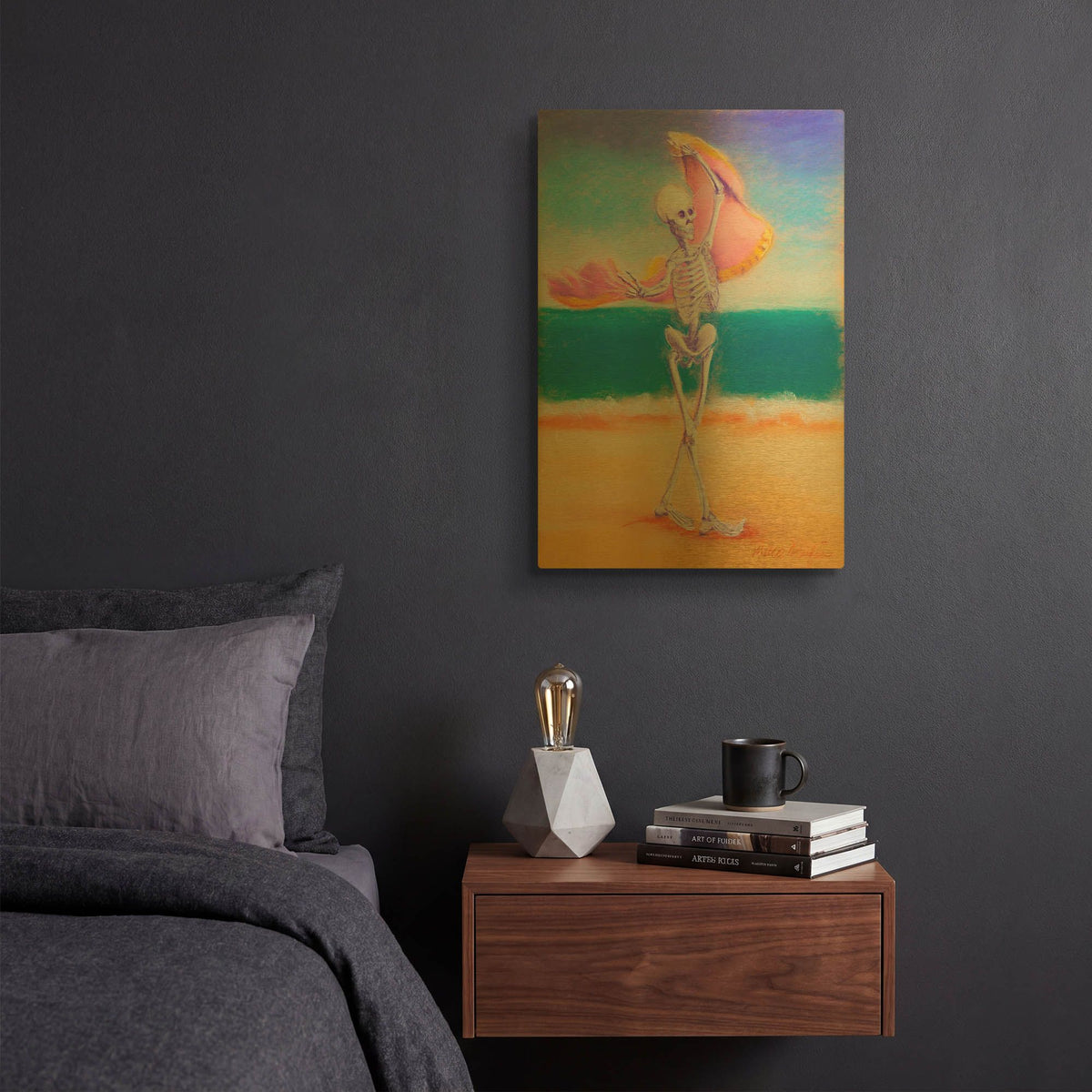 'Skelly Dancer III' By Marie Marfia Fine Art Gold Metal Wall Art