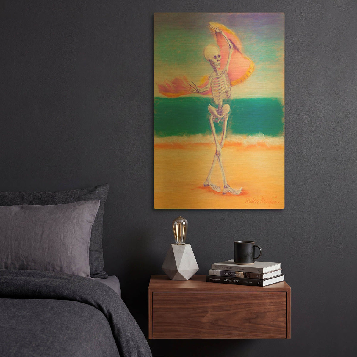'Skelly Dancer III' By Marie Marfia Fine Art Gold Metal Wall Art