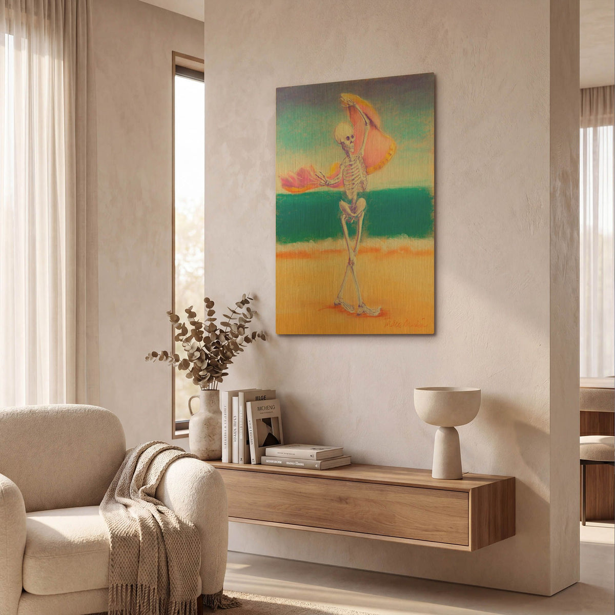 'Skelly Dancer III' By Marie Marfia Fine Art Gold Metal Wall Art