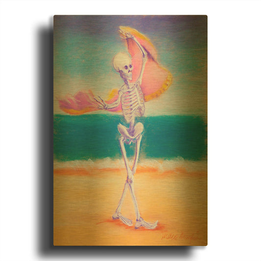 'Skelly Dancer III' By Marie Marfia Fine Art Gold Metal Wall Art