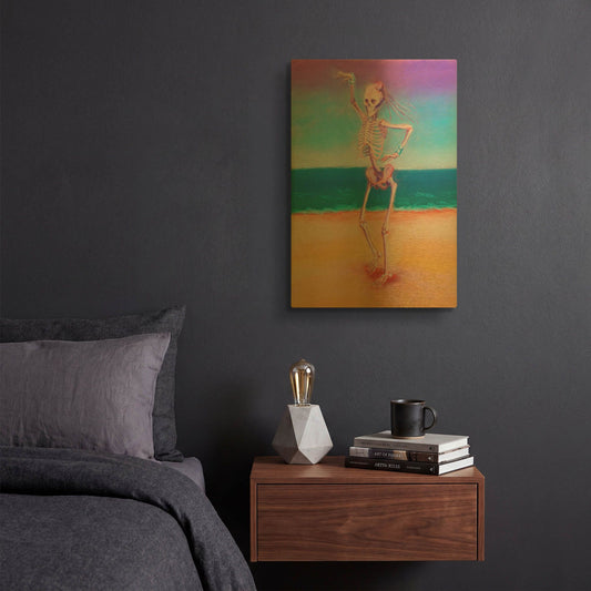 'Skelly Dancer IV' By Marie Marfia Fine Art Gold Metal Wall Art