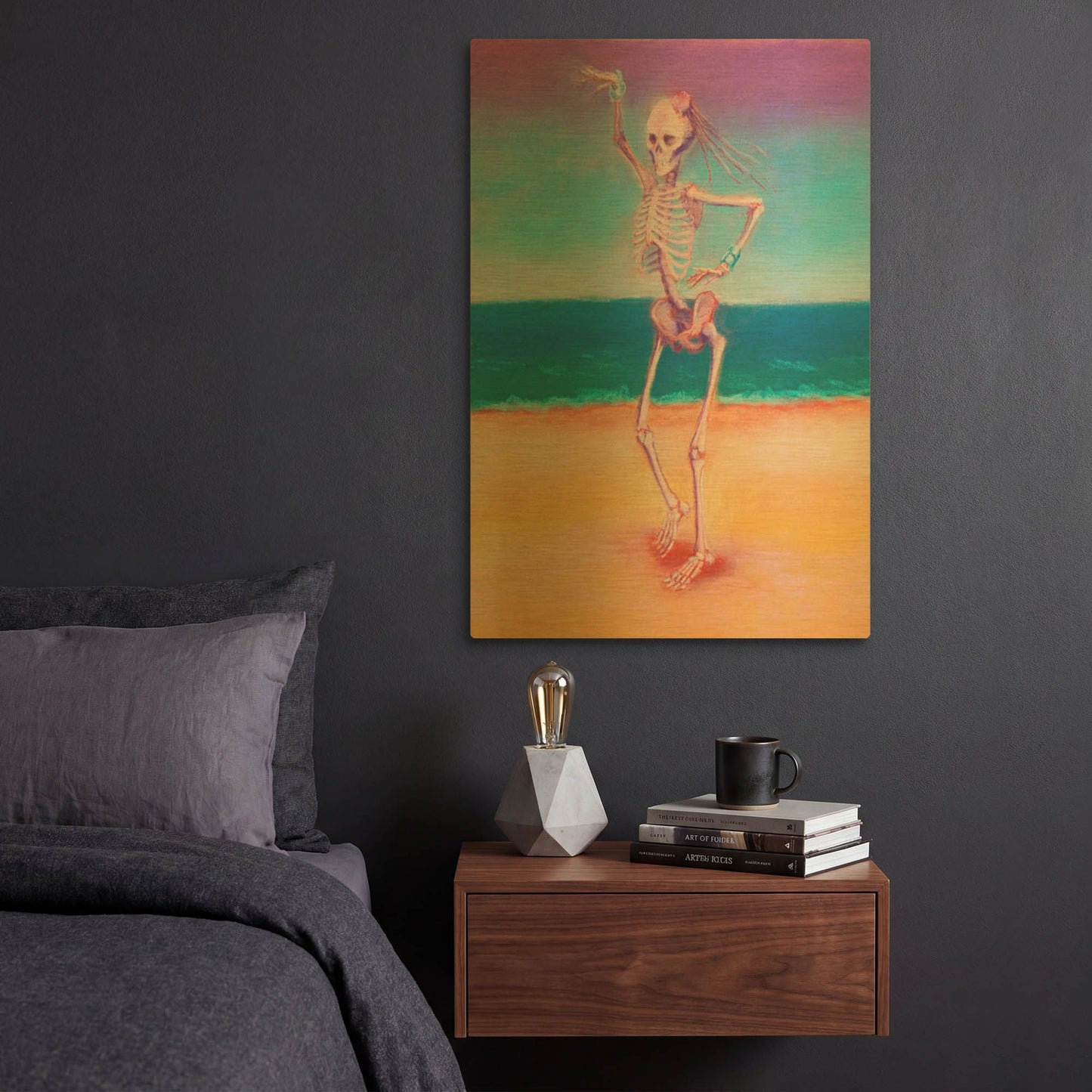'Skelly Dancer IV' By Marie Marfia Fine Art Gold Metal Wall Art
