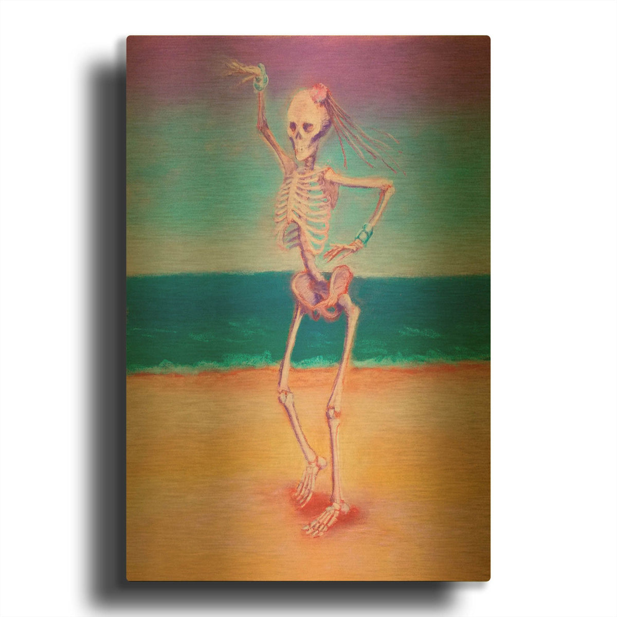 'Skelly Dancer IV' By Marie Marfia Fine Art Gold Metal Wall Art