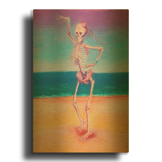 'Skelly Dancer IV' By Marie Marfia Fine Art Gold Metal Wall Art